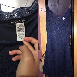 Royal Blue Lace Skater Dress